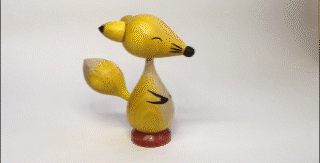 弥治郎こけし / 遊び心あふれる「きつねのコマ」上田康友工人の技術が